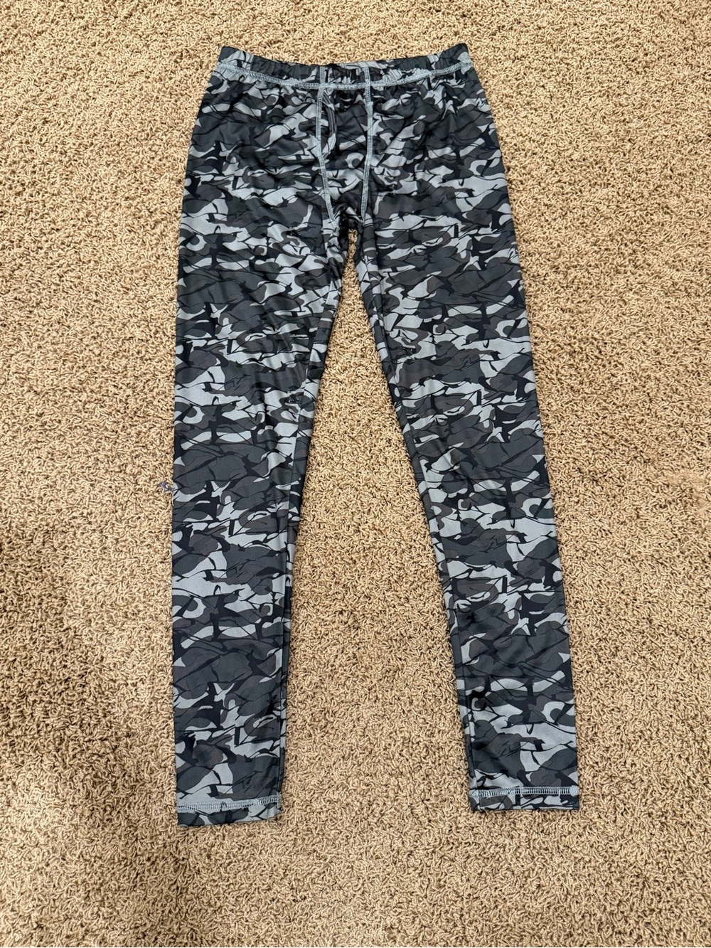 Kids Black & Gray Camo Active Leggings